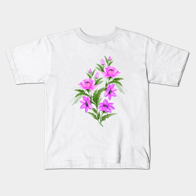 Forget Me Not Floral, myosotis sylvatica Kids T-Shirt by slawers